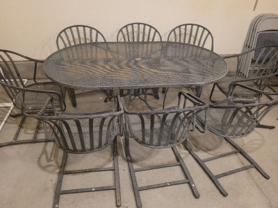 Wrought Iron Patio set with 10 Chairs