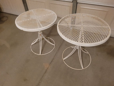 Mid Century Homecrest Round metal side tables