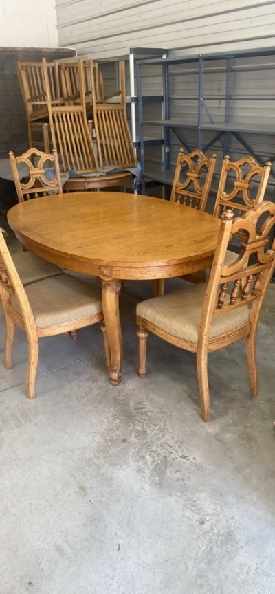 Dining table and six chairs