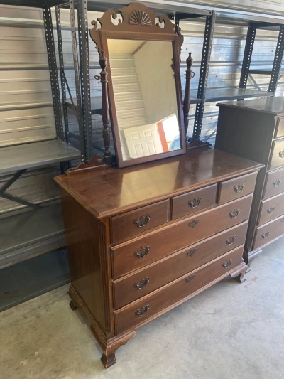 Mahogany dresser and mirror