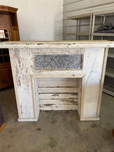 Faux fireplace mantle