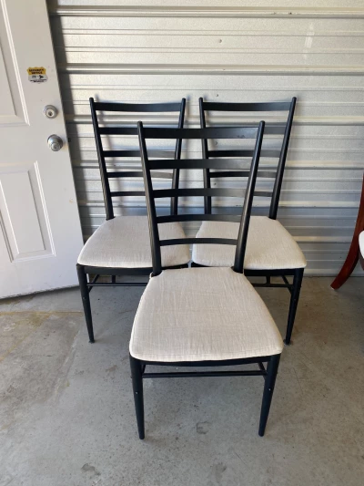three black chairs
